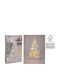 Illuminated Wooden Christmas Decorative Tree Battery-Powered Adorned White