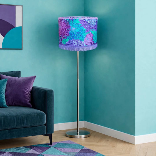 Purple Zinnia Floor Lamp with E27 Bulb Holder Purple