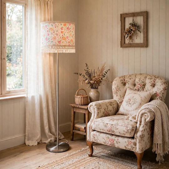 Romantic Touch Floor Lamp with E27 Bulb Holder Multicolour