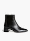 Schwarze Damen-Stiefeletten mit mittlerem Absatz