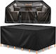 Husă de Protecție Impermeabilă pentru Set de Mobilier de Exterior 205x160x70cm în Culoare Neagră