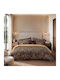 Nef-Nef Homeware Audrey Super-Double Fitted Bed Sheet Set 160x200+35cm Brown (4pcs)