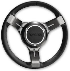 Isotta Τιμόνι 350mm Riv-7 Μαύρο Τιτάνιο Δέρμα