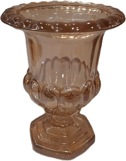 Decorative Glass Vase Orange 11x11xH14cm