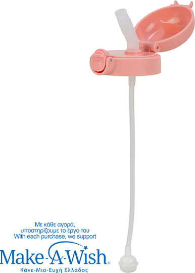 Ersatzdeckel mit Strohhalm „we Care“ Rosa
