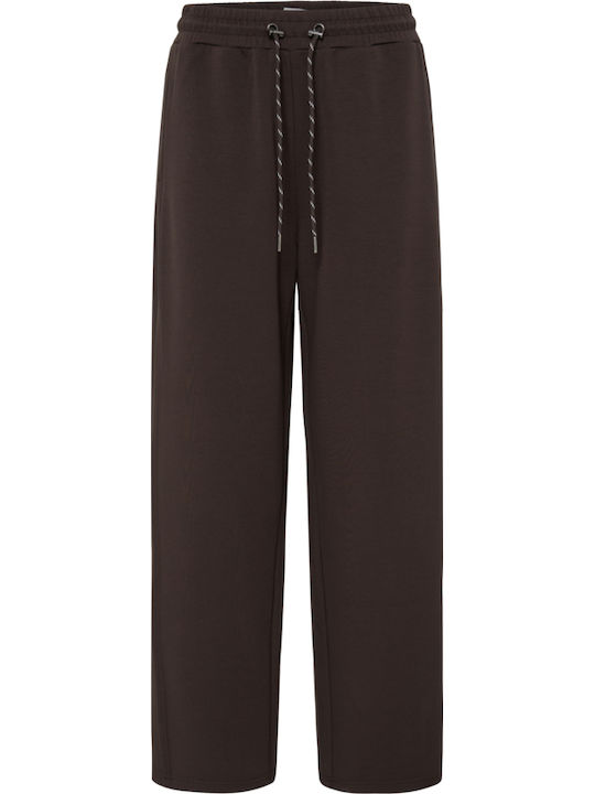 Women's Brown Fabric Trousers