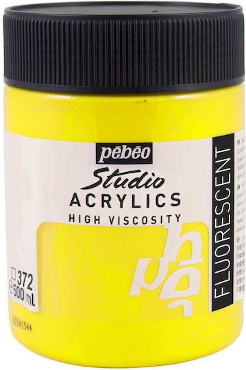 Studio Acrylics Acrylic Paint 500ml Pébéo 372 Fluorescent Yellow