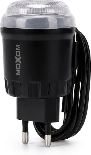 Φορτιστής Αυτοκινήτου 25w Pd + 18w Qc Ενσωματωμένο Καλώδιο Usb-c & Θύρα Usb-a Ταχεία Φόρτιση Led Φως Μαύρος