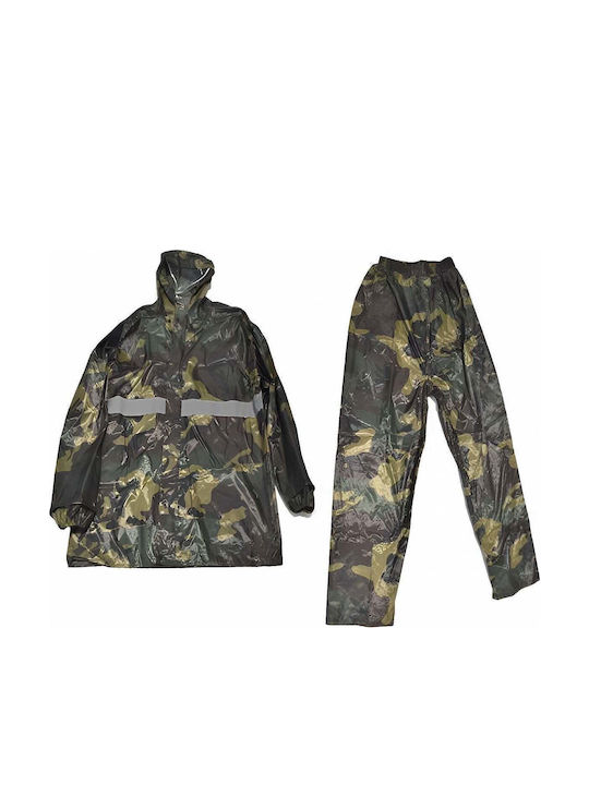 Set Impermeabil de Camuflaj Mărime Universală Geacă & Pantaloni 14936 – Protecție Ușoară Împotriva Ploii