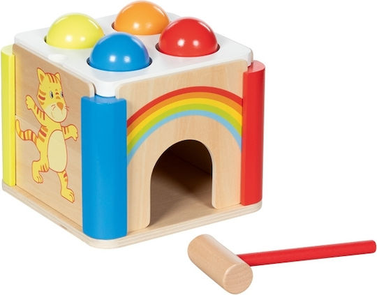 Дървена игра с чукче Rainbow за деца над 12 месеца