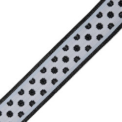 Vostex Panglică din Material Textil cu Buline Negre 30 mm x 1 m