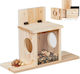 Squirrel Feeding House Relaxdays 10048786 Pine Wood Kit 2 Entrances Plastic Plate Natural 24 X 35 X 13 Cm