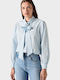 Judice Damen-Langarmhemd Light Blue Gestreift