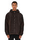 Herren-Fleecejacke mit Kapuze Braun