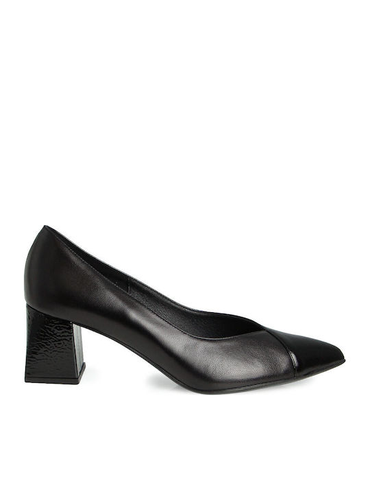 Fratelli Petridi Black Leather Heels with a Mid...