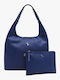 Alkioni Blue Leather Women's Shoulder Bag