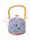 Porcelain Teapot with Filter Blue 750ml