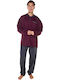 Comfort Pijama Bărbătească de Iarnă Burgundy