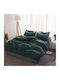 To megalo pazari Set Cearceafuri de Pat King Size cu Elastic 220x240 cm Verde Închis (4 buc)