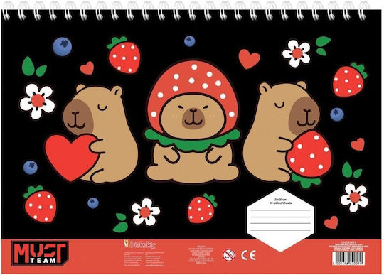 Must Team Zeichenblock Capybara Strawberry A4 (21 x 29,7 cm)