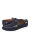 Loafers Mocasini Bărbați Din Catifea În Culoare Albastră