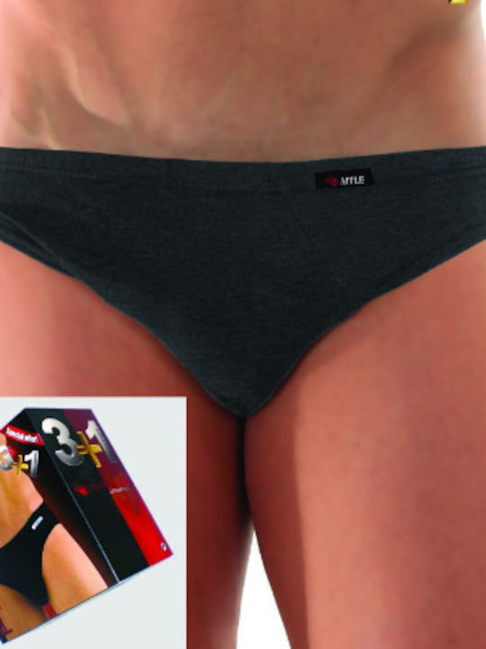 Men's Grey Briefs 4 Pack