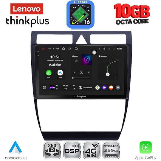 Lenovo Auto-Audiosystem für BMW X2 / X6 Audi A6 1998–2005 (Bluetooth/USB/WiFi/GPS/Apple-CarPlay/Android-Auto) mit 9-Zoll-Touchscreen