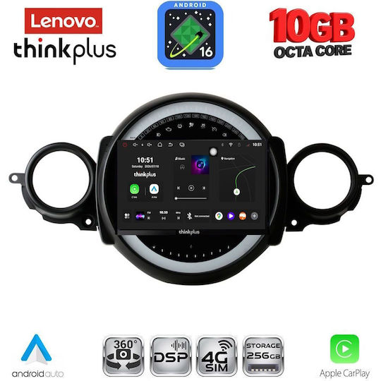 Lenovo Auto-Audiosystem für Mini Cooper / Clubman BMW X2 / X6 (Bluetooth/USB/WiFi/GPS/Apple CarPlay/Android Auto) mit 9-Zoll-Touchscreen