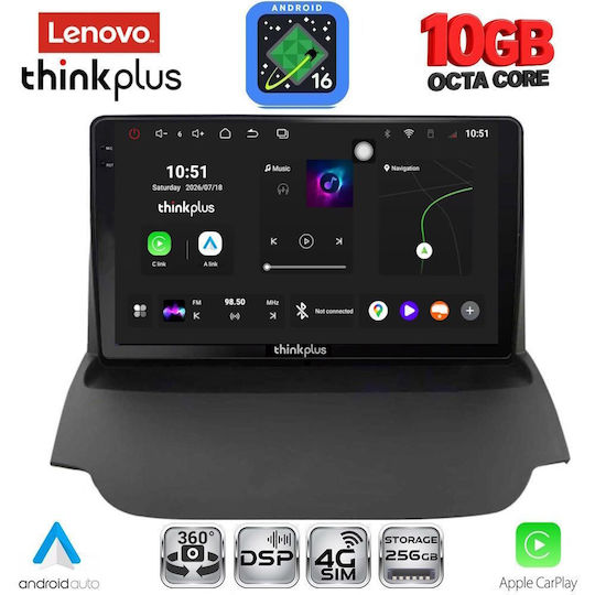 Lenovo Auto-Audiosystem für BMW X2 / X6 und Ford EcoSport 2012–2018 (Bluetooth/USB/WiFi/GPS/Apple CarPlay/Android Auto) mit 9-Zoll-Touchscreen