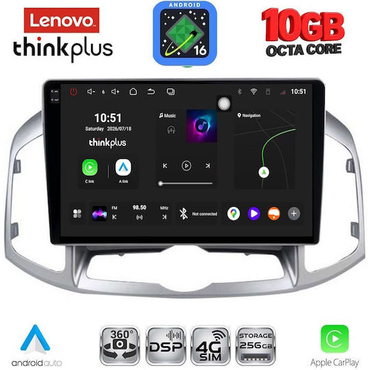 Lenovo Auto-Audiosystem für BMW X2 / X6 und Chevrolet Captiva 2012–2018 (Bluetooth/USB/WiFi/GPS/Apple CarPlay/Android Auto) mit 10-Zoll-Touchscreen