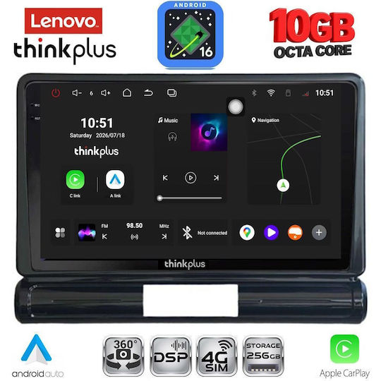 Lenovo Auto-Audiosystem für Citroën C3 / DS3 BMW X2 / X6 2016–2024 (Bluetooth/USB/WiFi/GPS/Apple-CarPlay/Android-Auto) mit 9-Zoll-Touchscreen