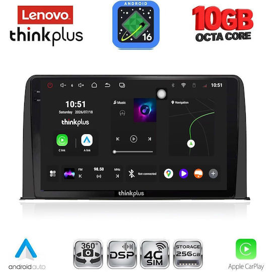 Lenovo Auto-Audiosystem für BMW X2 / X6 und Honda CR-V 2017–2023 (Bluetooth/USB/Wi-Fi/GPS/Apple CarPlay/Android Auto) mit 10-Zoll-Touchscreen