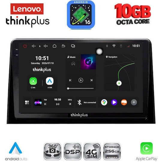 Lenovo Автомобилна аудиосистема за Peugeot Partner Opel Combo Fiat Doblo Toyota Proace Citroen Berlingo BMW X2 / X6 (Bluetooth/USB/WiFi/GPS/Apple-Carplay/Android-Auto) с 10-инчов Touch Screen