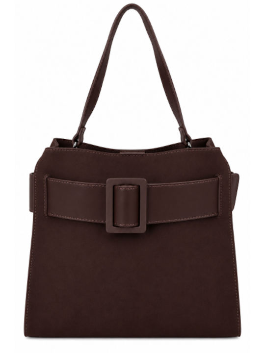 Morena Spain Damen-Schultertasche Dunkelbraun