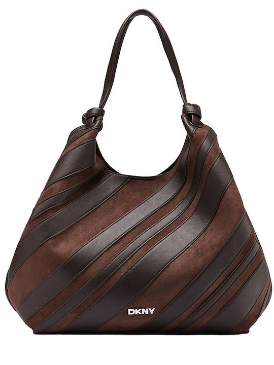 DKNY Paula Fabric Women's Tote Bag Suede Brown