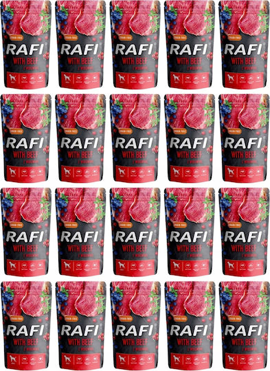 Dolina Noteci Rafi Wet Dog Food with Blueberries, Beef and Meat 20x500g