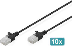 Digitus U/UTP Кат. 6 Ethernet кабел 0,3 m Черен 10 бр