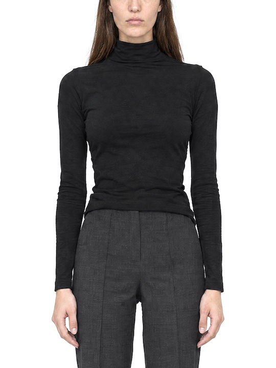 Black n Black Damenbluse Langärmelig Schwarz