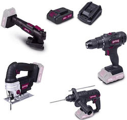 Gomag 942122518694 20V Drill Driver, Hammer, Multitool & Jigsaw Set with 1 2Ah Battery Gomag 942122518694 20V Drill Driver, Hammer, Multitool & Jigsaw Set with 1 2Ah Battery