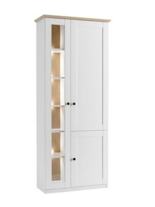 Bücherregal mit LED Tivteu 105 Eiche, Mattweiß ...