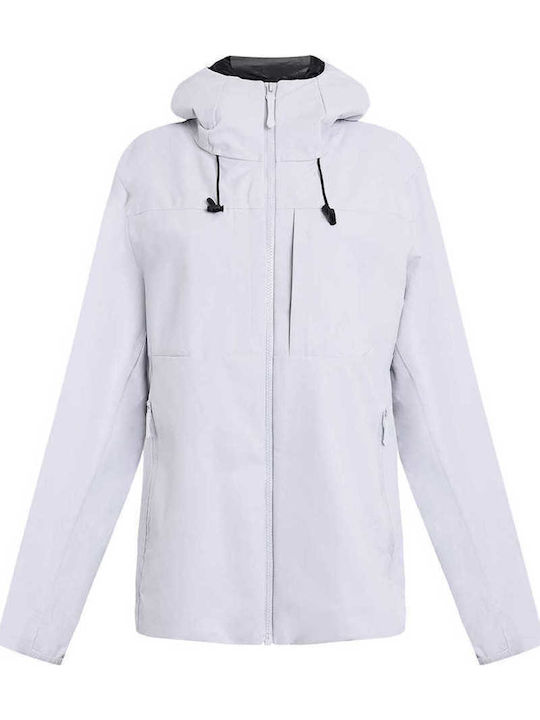 Women's Jacket with Removable Inner Vest Loose Fit Light Grey