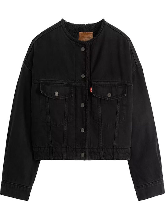 Levi's Trucker Crop Damenjacke für den Winter Slight Night Psk