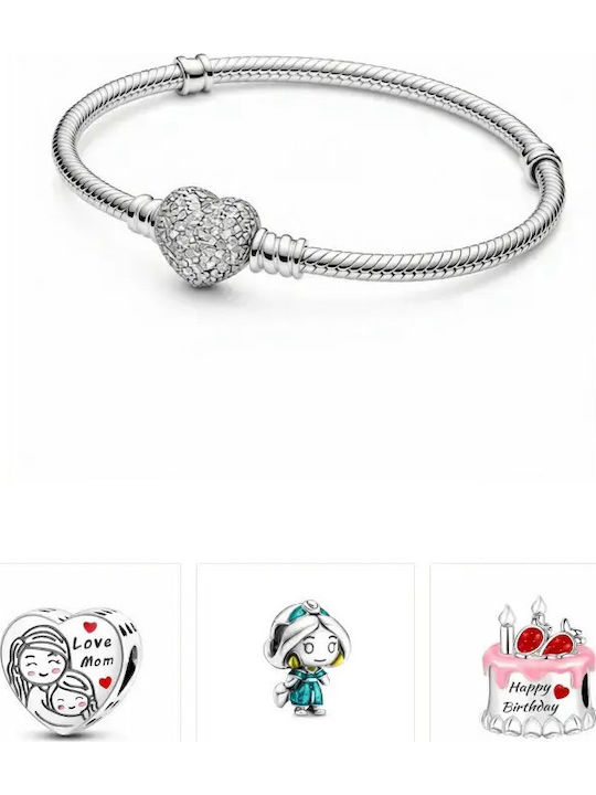 Mother Daughter Charm Bracelet Set
