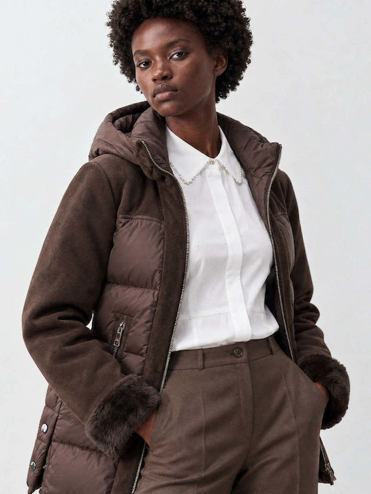 Bill Cost Suede Women's Winter Jacket Brown
