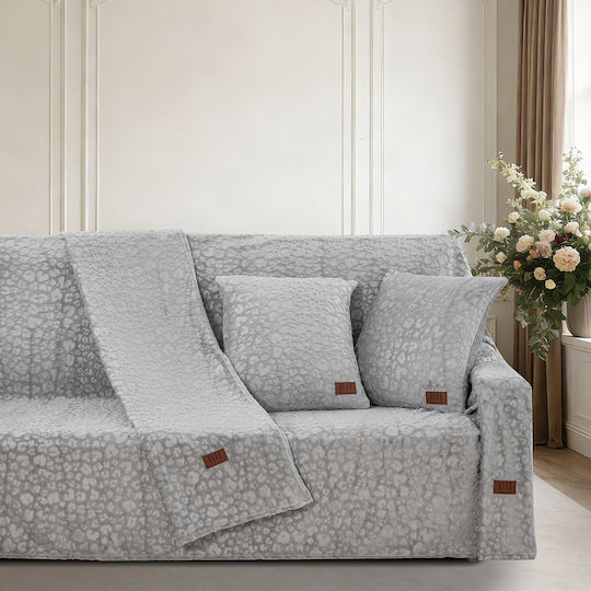 Beauty Home 8677 Jacquard-Überwürfe Set 2 Stück Grau 8677SET2