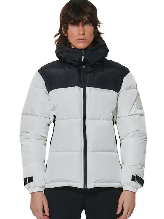 Winter Puffer Jacket Waterproof and Windproof Black / White