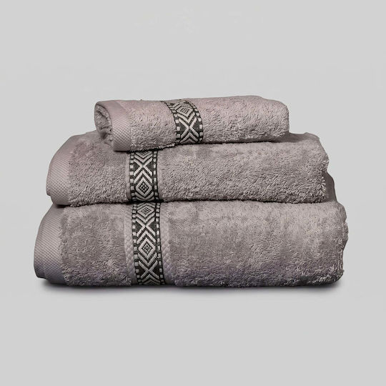 White Fabric Hayfer Grey Hand Towel Weighing 550 g/m²