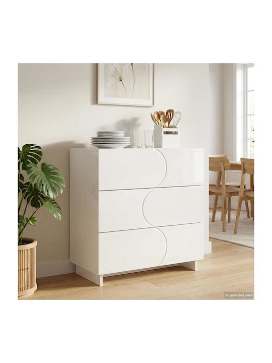 Wooden Sideboard with Drawers White 70x38x75 cm