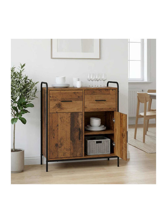 Wooden Sideboard with Drawers Brown 97x33x81 cm