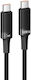 Hoco Braided Cable USB-C Male - USB-C 100W PD Black 1.2m HOC-677233